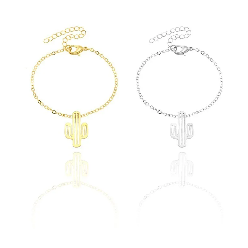 

Simple Fashion Bracelet For Women Gold Cactus Bohemian Geometric Metal Chain Bracelet Statement Jewelry Wedding Gift For Party