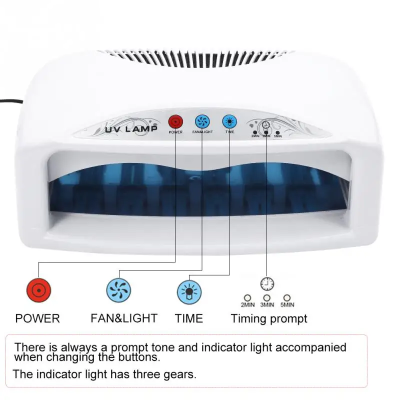 54 Вт УФ лампа для ногтей сушилка для 2 рук с вентилятором и таймером электрическая маникюрная машина для отверждения ногтей гель-арт инструменты EU US Plug