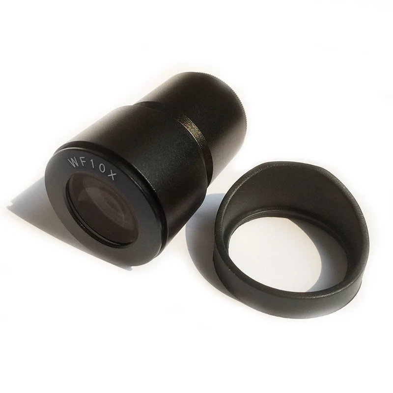 Pair WF10X Wide Field Eyepiece Optical Lens for Stereo Microscope with Mounting Diameter 30mm or 30.5mm with Rubber Eye Cups