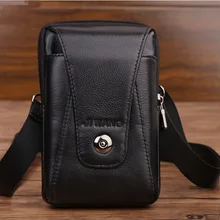 Высококачественная натуральная воловья кожа мужские сумки на ремне поясной пакет кошелек Хип бум Модный чехол для сотового телефона из натуральной кожи поясные крюковые мешки Новинка