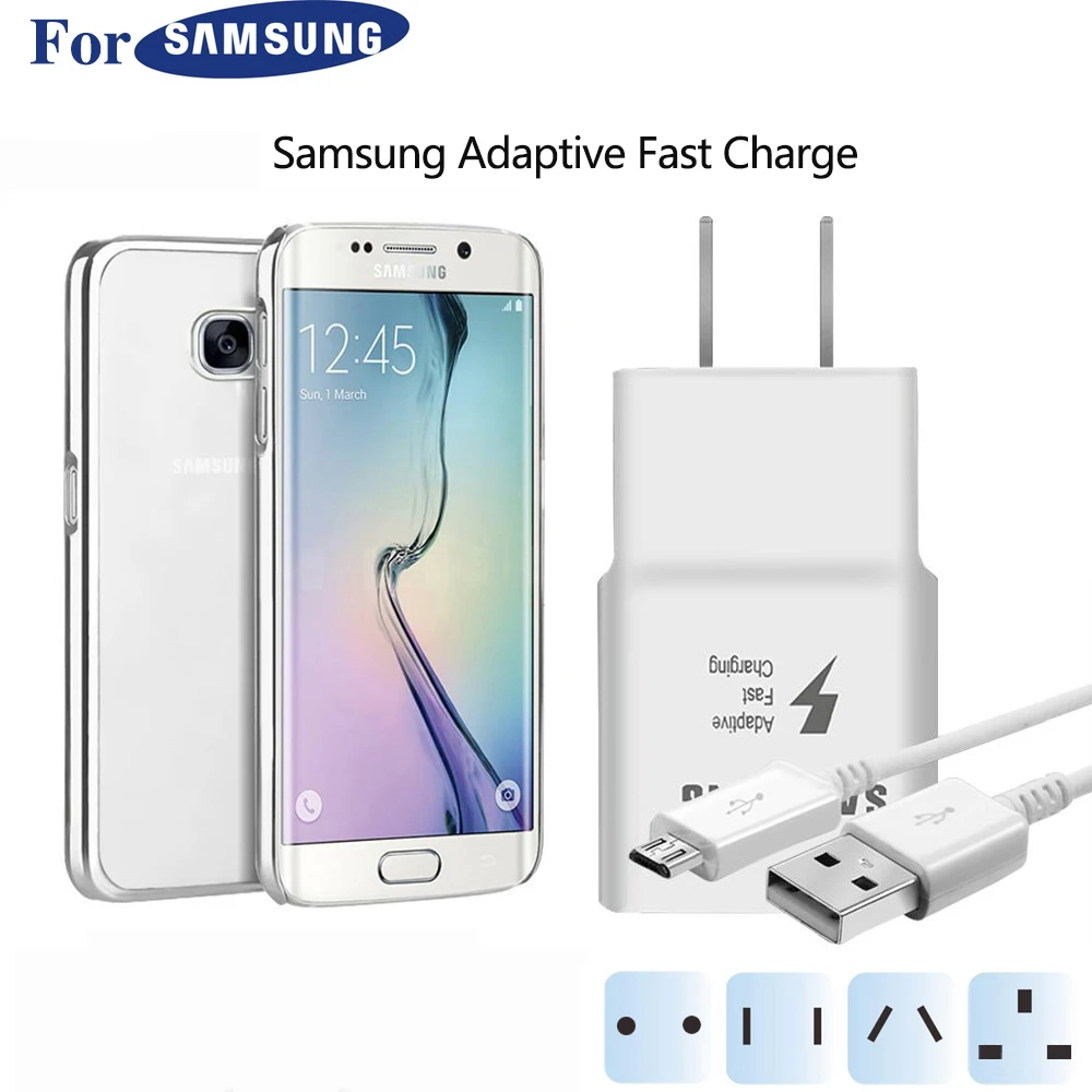 

EU US AU UK Plug USB Adaptive Fast charger for samsung galaxy S6 S7 edge note6 note5 note4 USB Fast charger micro-b cable