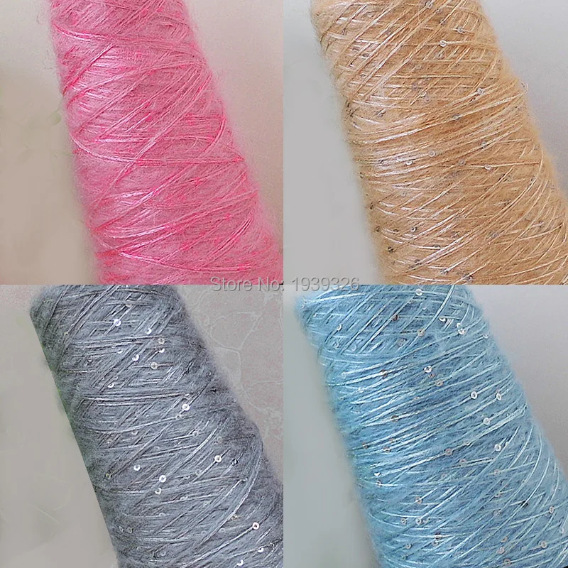 

5 pcs Sequins Wool Yarn Soft Smoothy Shiny Knitting Wool paillette Crochet Yarn Fine Mohair Weave Thread Mixed Color Fancy Yarns