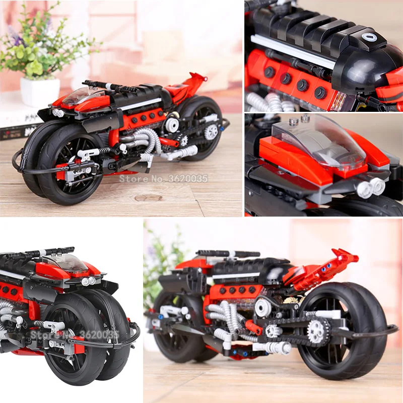 mechanical Building Blocks Technology future motorcycle series city Racing car Suit birthday Gift for boy with legoinglys lepin