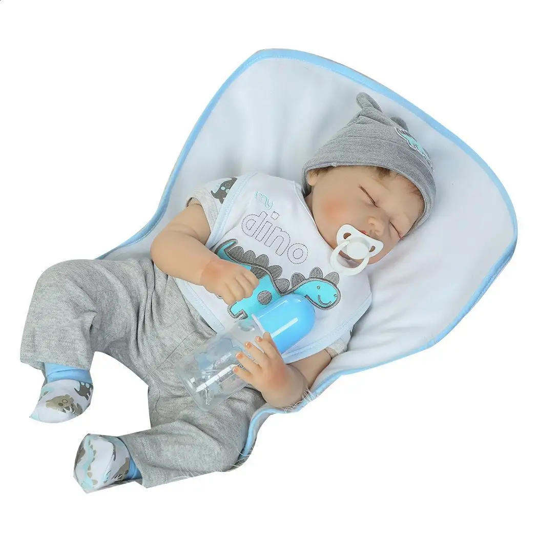 

baby suit full vinyl dolls Birthday sleeping boy for Gift Navy Gift Baby doll Doll cute Collectibles children Reborn