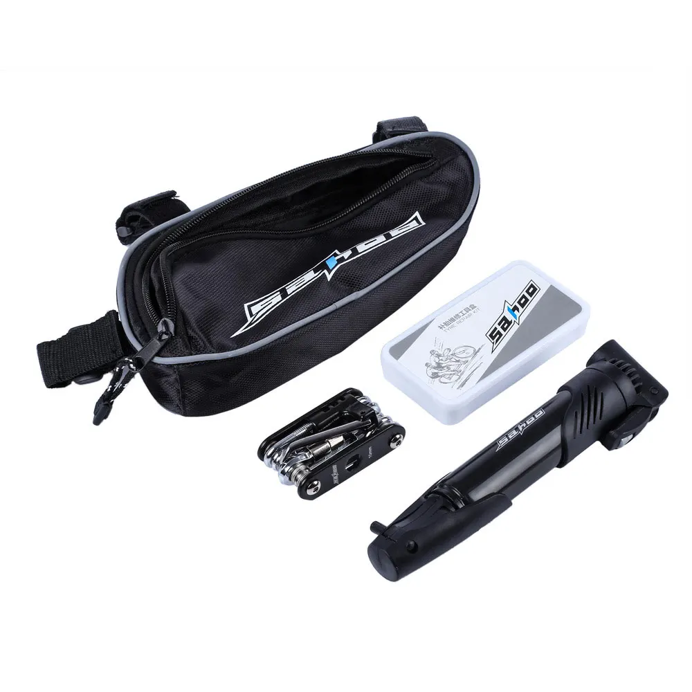 cheap SAHOO 15 in 1 Bicycle Cycling Multifunctional Tire Tyre Repair Tools Glue Patch Pump Kit with Bag