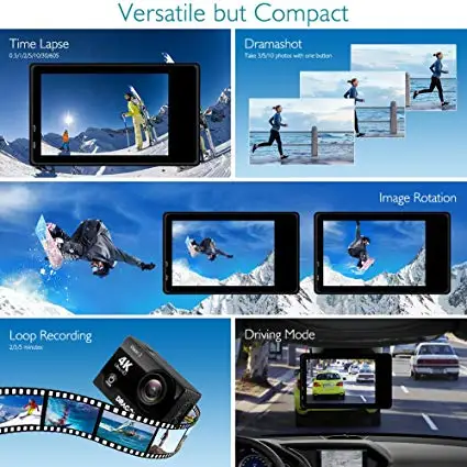 DragonTouch Vision 3 Action Camera 4K 16MP 170