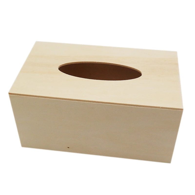

1pc Wooden Solid Tissue Box Kid DIY Craft Napkin Holder Case Household Hotel Restaurant Facial Tissue Boxes