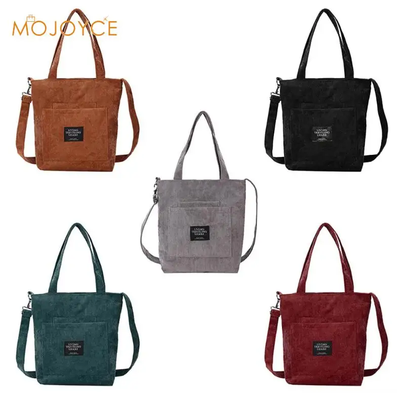 Large Corduroy Messenger Bag Tote Women Handbag Shoulder Crossbody Bags