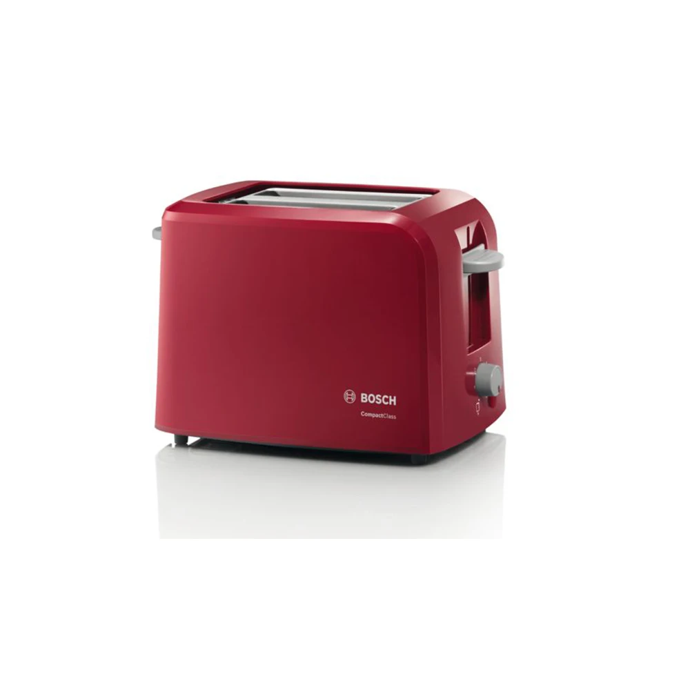 Компактный тостер, материал корпуса: пластик Серия CompactClass Цвет: красный Bosch TAT3A014