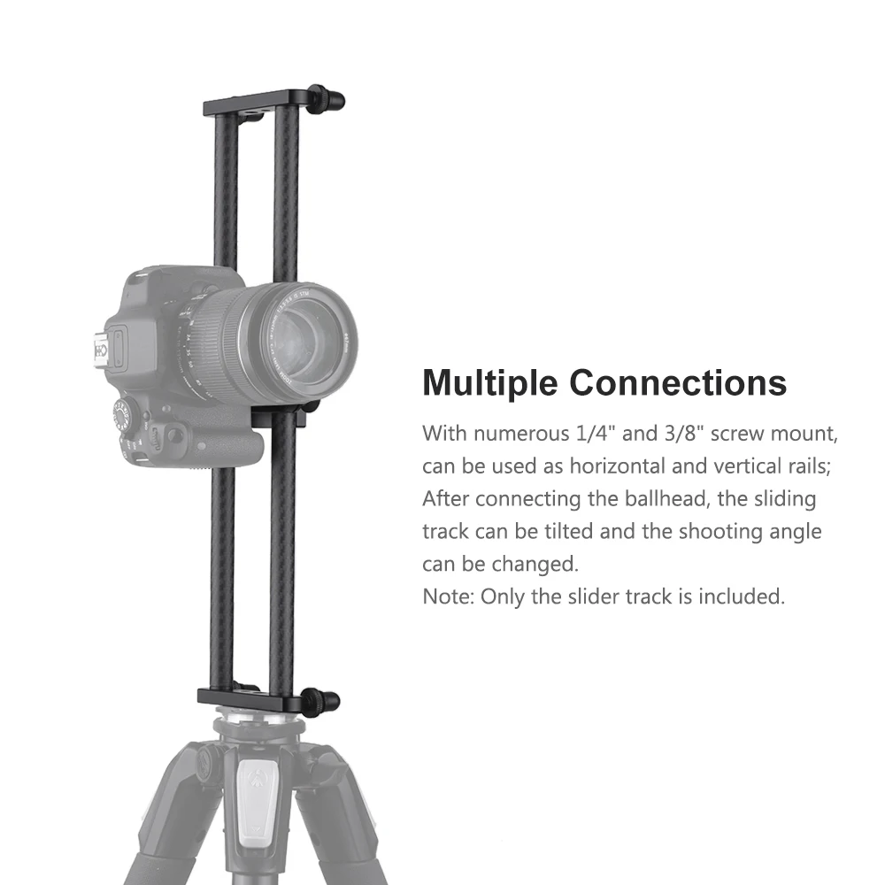 Camera Track Slider Metal Carbon Fiber 1/4 3/8 Screw Mini Ballhead Phone Clamp for DSLR Camera Camcorder phone