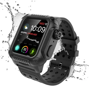 

CASEWIN iWatch Case For Apple Watch Series 4 44mm iWatch daily life Waterproof ShockProof Resistant Watch Case with Watch Band