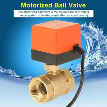 

2-Way 3-Wire AC 220V Motorized Ball Valve 2-Point Brass Electrical Valve Controller G1-1/4 (DN32) Water Controlling Valve