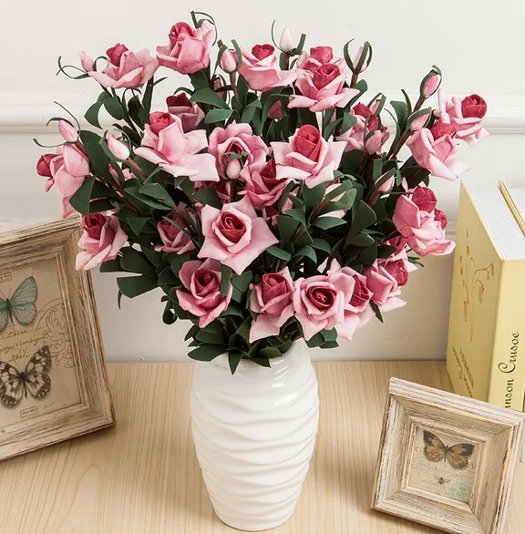 4 heads 3Buds BouquePretty Charming Wedding Decoration Mini Rose Artificial Silk Flower Bride Bridal Home wedding decoration | Дом и сад