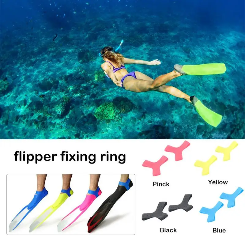 

2pcs Ankle Fixed Ring Fixing Belt Flippers Buckle Diving Swimming Equipment Pure Silicone No Harm To Skin Diving Accessories