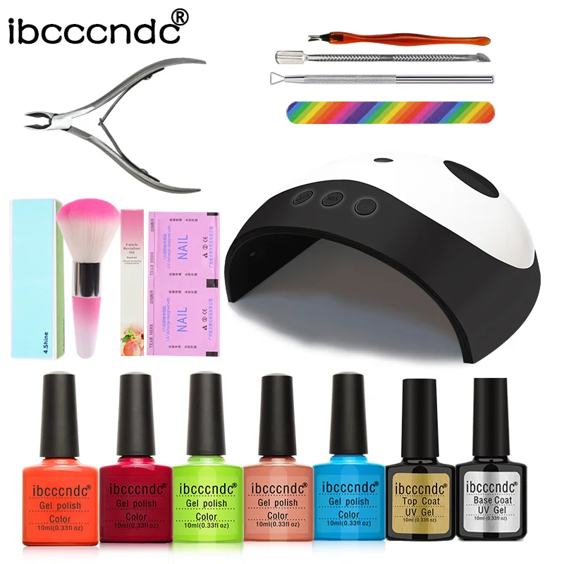 IBCCCNDC Nail Art Set 36w UV LED Lamp Dryer & 5 Color Gel Polish Kit Tools Varnish Lacquer Manicure | Красота и здоровье
