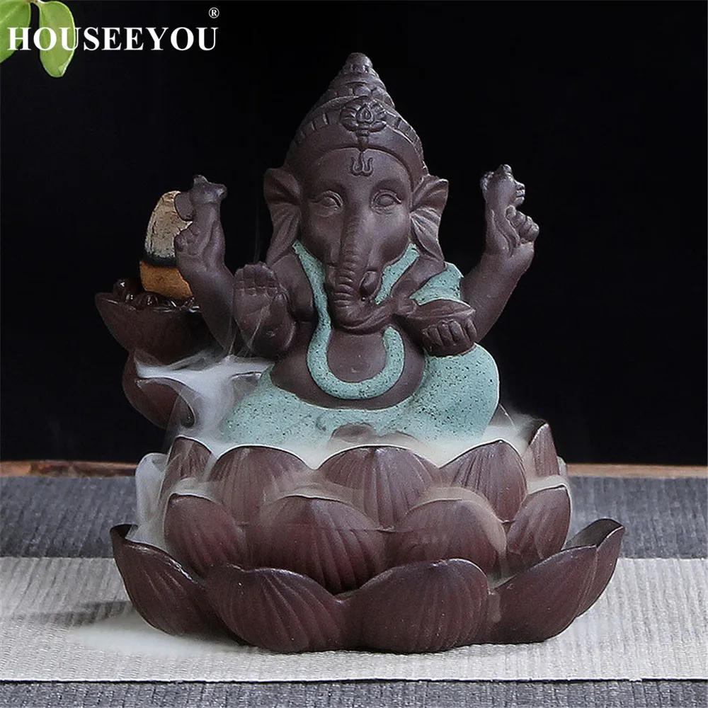 Подставка для благовоний с изображением индийского бога Ganesha конус водопадом