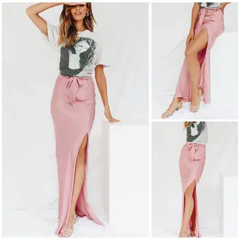 

Summer Casual Boho Women Girl Clothes High Waist Maxi Pencil Skirt Women Ladies Casual Evening Party Long Skirts