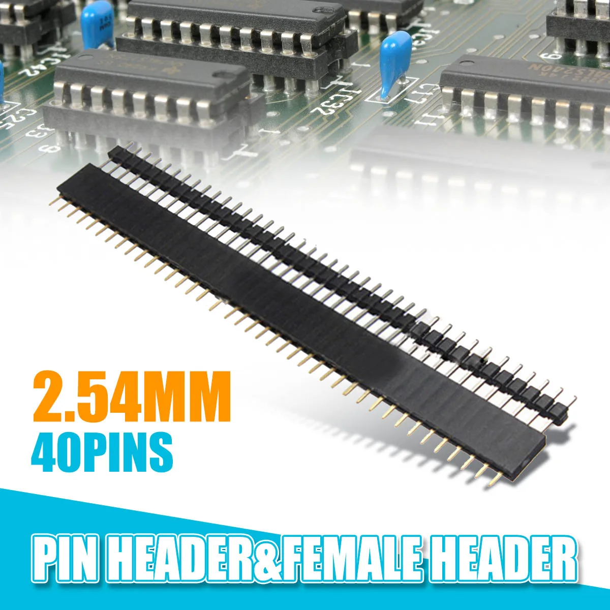 

10Pairs/20Pcs 40Pin 2.54mm Single Row Straight Male+Female SIL Pin Header Socket Row Strip PCB Connector Hot Sale for Arduino