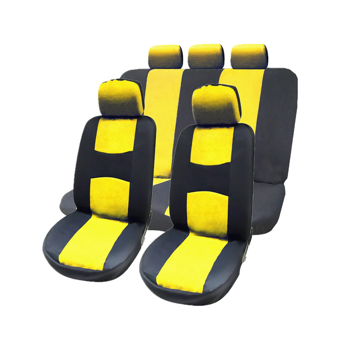 9 шт. полный набор чехлов для автомобильных сидений со съемными подголовниками универсальные чехлы для салонов(желтые