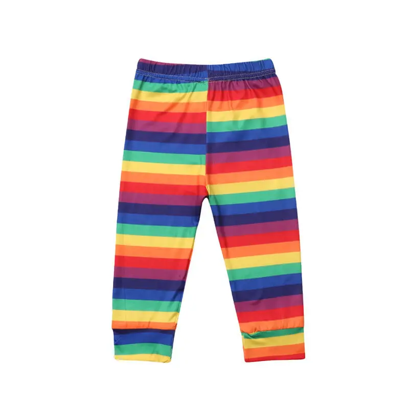 Fashion Girls Rainbow Pant Toddler Kid Girls Full Length Kids Girl