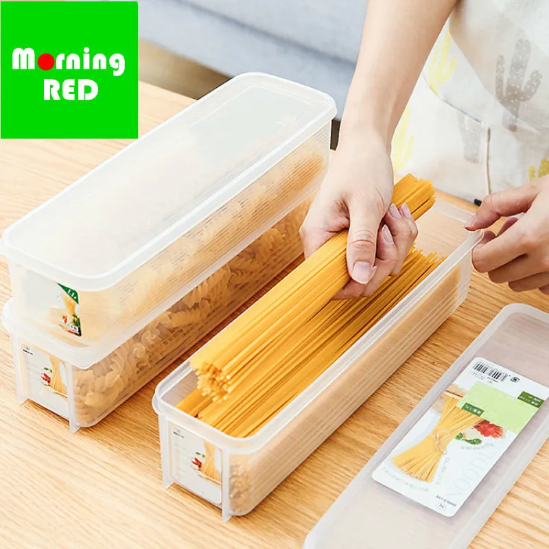 2019 New Transparent Plastic 1.1L Spaghetti Storage Box Kitchen