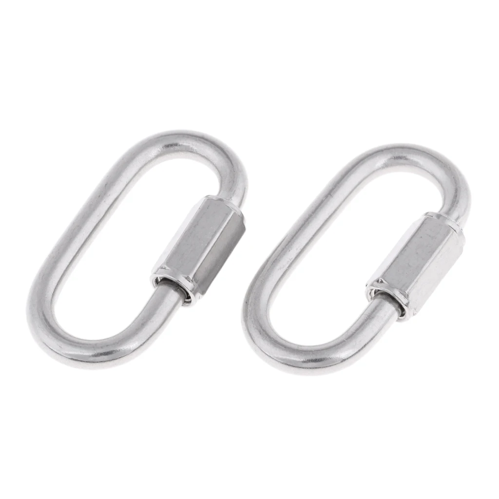 

2 Pcs Scuba Diving Quick Link Lock Ring Hook Clip Carabiner Multifunctional Connector Hook Stainless Steel Dive