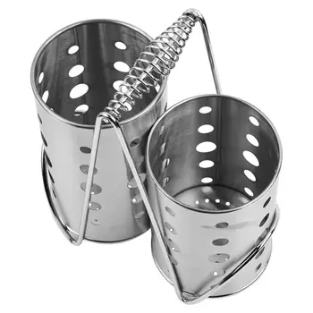 

Stainless Steel Chopsticks Tube Holder Set Drain Rack Spoon Bucket Knife Fork Storage Kitchen Rack Dish Rack