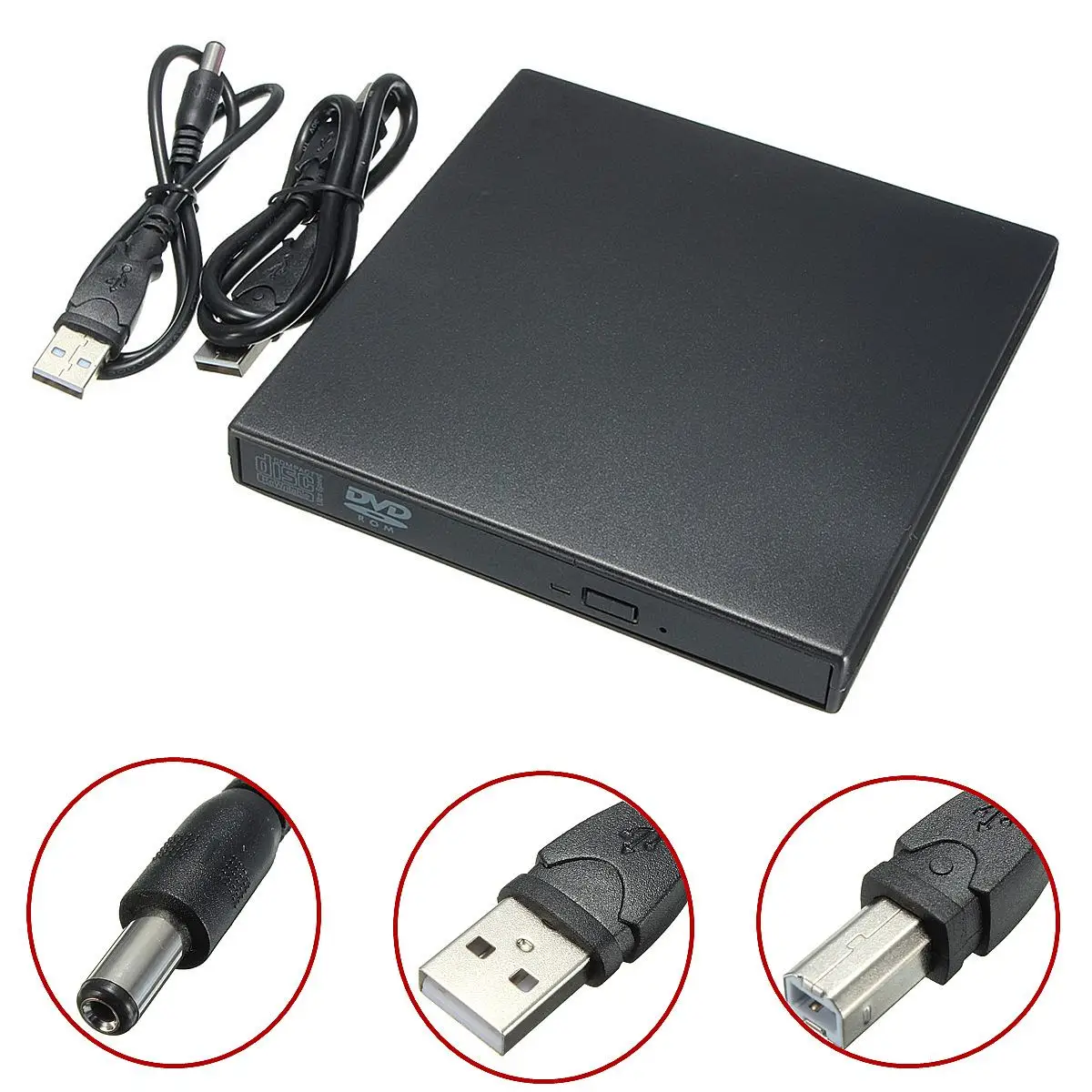 

2.0 CD-RW/DVD-RW SATA External SliM USB Chip Optical Drive CD DVD ROM Burner Drive Plastic Case for Laptop/Netbook/PC/Tablet PC