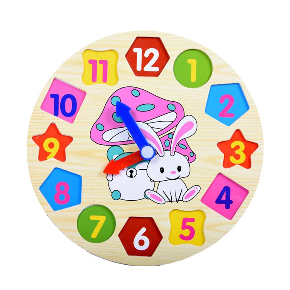 

Wooden Rabbit Numbers 3D Clock Puzzle Toys Brick Toy Set for Kids Early Educational Learning