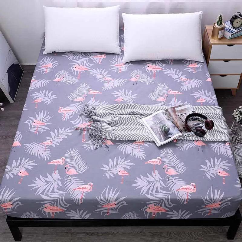 

Flamingo Fitted Sheet With Elastic Band Deep 25cm Mattress Cover Bedding Linens Bed Sheets On Elastic Band Flamingos Bed sheet