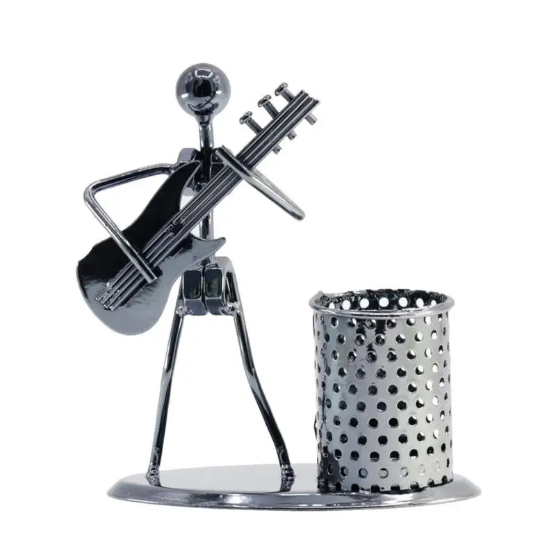 Металл Кованое железо держатель ручки музыкант электрогитары группа Железный человек в форме украшение офисного стола