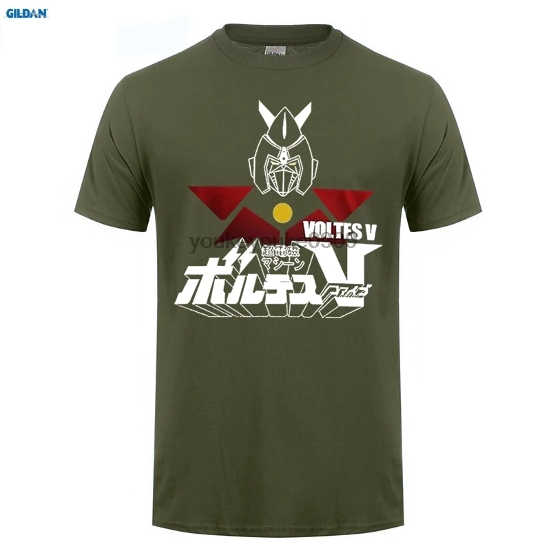 

GILDAN men fashion brand t shirtNew Popular VOLTES V Anime Robot Soul of Chogokin Men's Black T-shirt Fashiont Shirt
