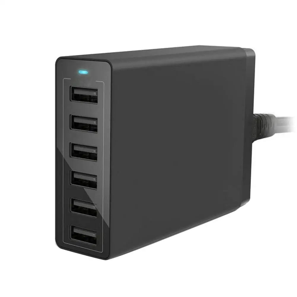 المحمولة 5 فولت/10A 6 منافذ Usb الذكية جدار مهايئ شاحن ل جهاز لوحي، هاتف خلوي الذكية جدار مهايئ شاحن