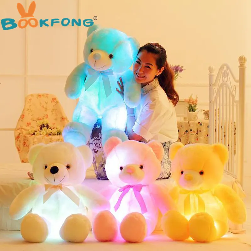 

30/50/80cm Luminous Creative Light Up LED Teddy Bear Stuffed Animal Plush Toy Colorful Glowing Teddy Bear Christmas Gift for Kid