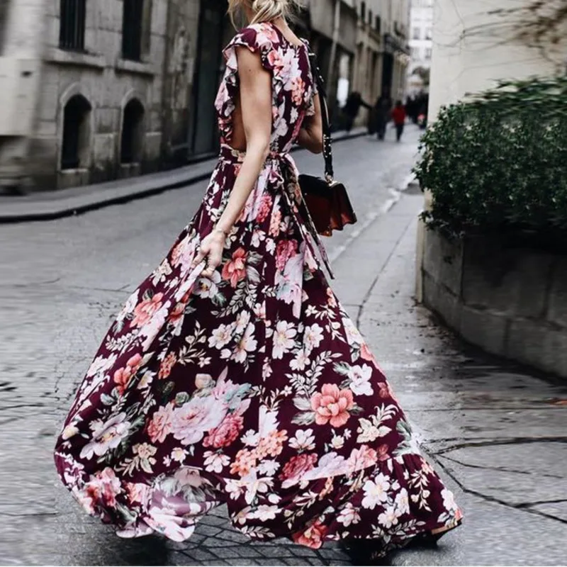 

sexy floral dress vestidos women clothing kleider sukienka fashion clothes frocks jurken loose summer women dress elegant