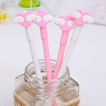 1 шт. милые Kawaii черные чернила любовь крыло гелевая ручка 0,5 mmCartoon пластиковая гелевая ручки для письма офисные школьные принадлежности канцелярские