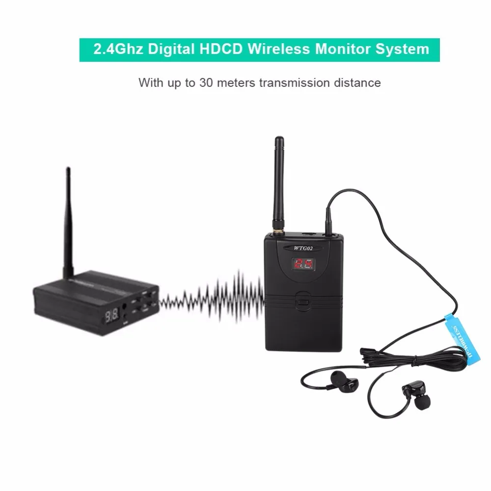 WMS02 беспроводной в ухо монитор система 2,4 ГГц Профессиональный цифровой в ухо монитор на сцене аудио система