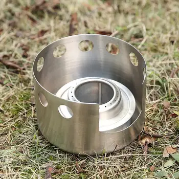 

Mounchain Portable Stainless Steel Round Windscreen Stove Solid Alcohol Burner Furnace Windbreak Hood for Mountaineering Camping