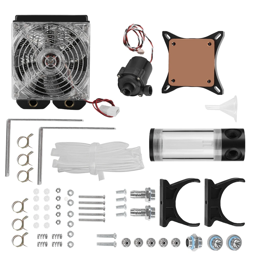 

DIY Computer Water Cooled Heat Dissipation Set Cooling Heatsink Radiator Pump Reservoir