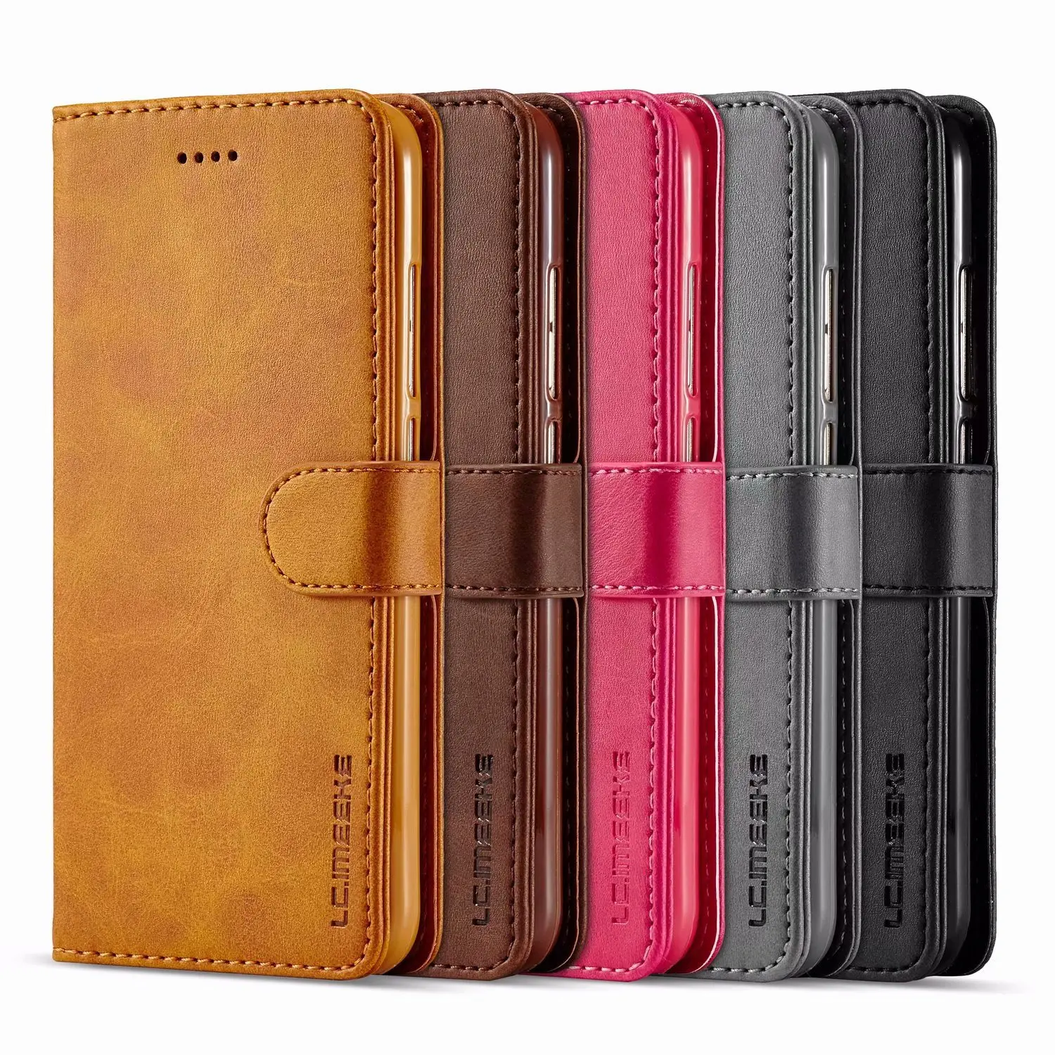 

Business Vintage leather wallet flip For Samsung Galaxy S8 S9 S10 Plus S10e Note 8 9 fine leather mobile phone back cover gift