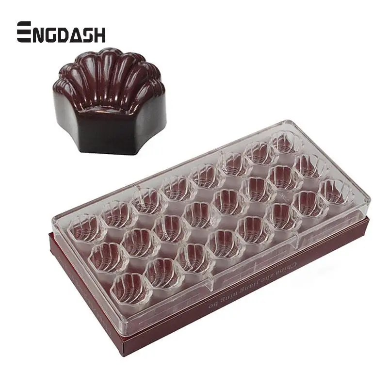 

ENGDASH 1pc 3D Ocean Shell Shape Hard Chocolate Mold Sea Shell Polycarbonate Food Grade Plastic Clear Ice Jelly Candy Mould DIY