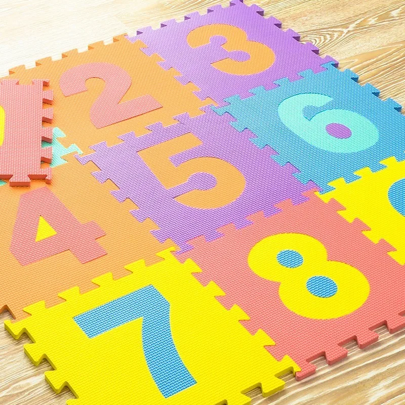 

10pcs Kids Multicolored Interlocking Puzzle Play Mat Kid's Puzzle Exercise Play Mat Numbers Letter Carpet For Living Room