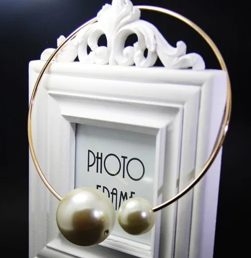 Имитация-жемчужное ожерелье+ браслет подарок ворота чокеровщика большой раскрашенная смола крем жемчужное ожерелье провода воротник создание