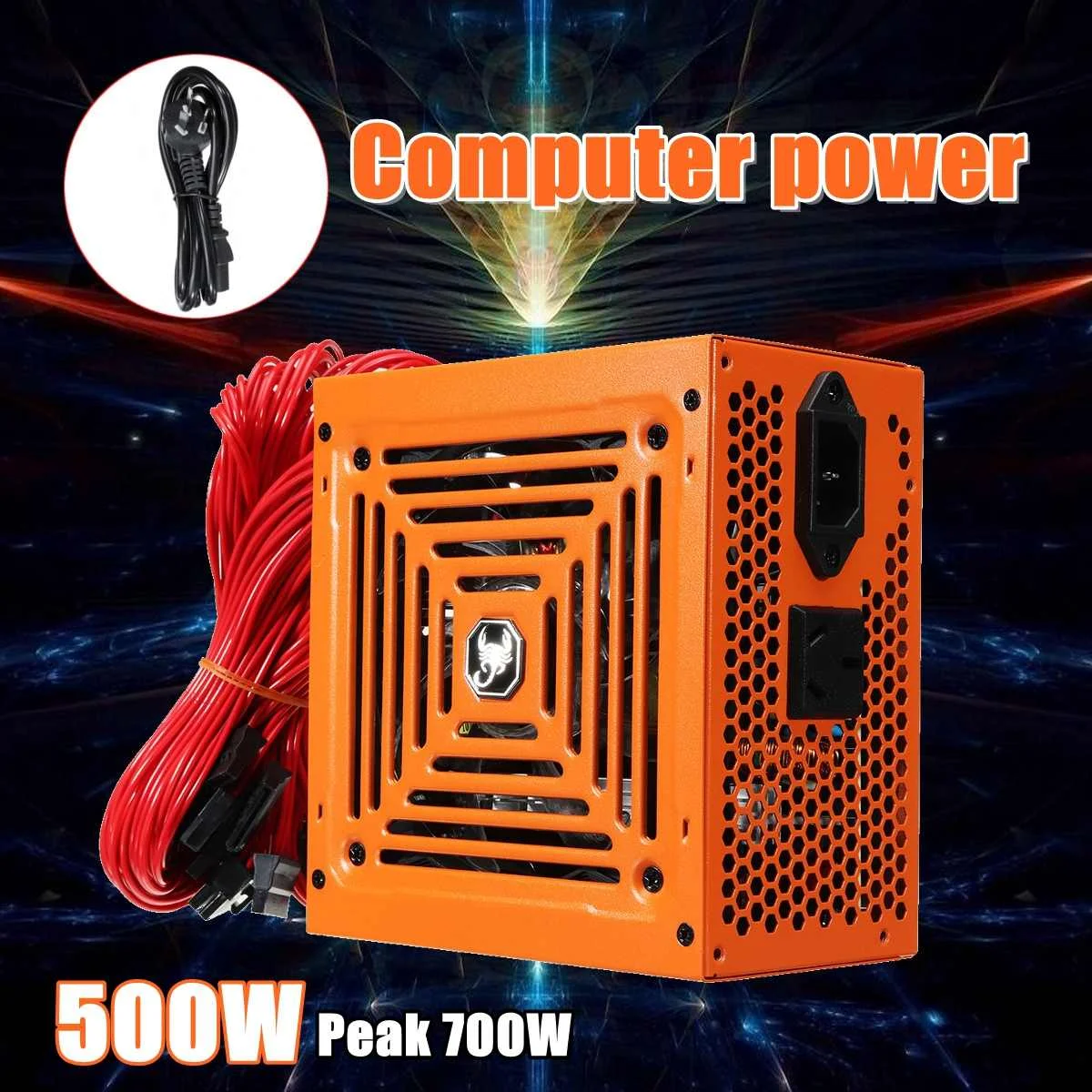 

Max 700W PC Computer Power Supply 20+4PIN/8PIN PFC 8/P6+2/ P6+2 interface with Heat Vents