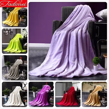 

100x150 150x200 180x200 200x230 Plush Blanket Plain Pure Color Sofa Bed Cover Adult Couple Car Single Double Size Warm Bedspread