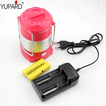 

yupard USB rechargeable camp tent outdoor light SMD led 18650/AA mobile power bank+2*1800mAh 18650 battery+charger