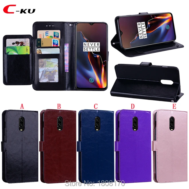 Многофункциональный кожаный чехол-кошелек C-Ku Crazy Horse Mad для Oneplus 6 T чехлы-футляры