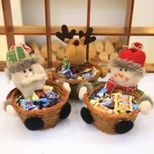 Рождественская корзина для хранения конфет мешки Санты снеговик