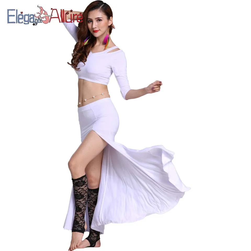

E&A Women Belly Dance Costume Set Dancer Training Clothes Lady Dance Dress Modal Bellydance Suit Top Wrap Skirt Set Performance