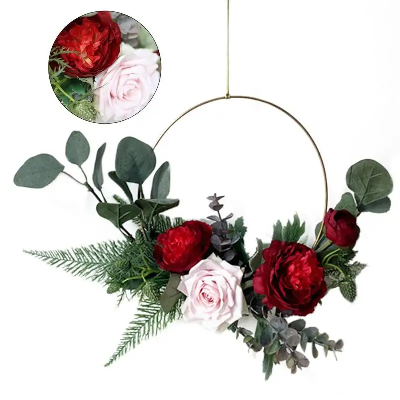 

Simulated Crown Ring Pink Iron Garland Hanging Wall Wedding Decorative Ornaments Crown Home Decoration Party Supplies